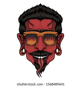 Devil Head vector illustration for your company or brand