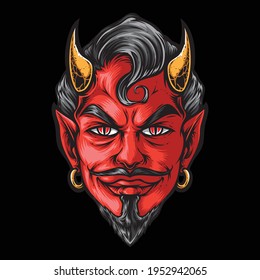 devil head vector logo illustration