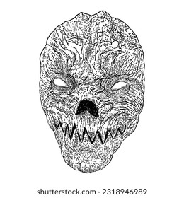 Demon Illustration Vector Art PNG, Demon Face Illustration, Art,  Artworkbeautiful, Black PNG Image For Free Download