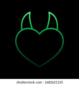 devil heart with 2 horns nolan icon. Simple thin line, outline vector of Heartbeat icons for ui and ux, website or mobile application