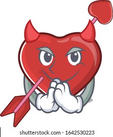 Devil heart and arrow Cartoon character design