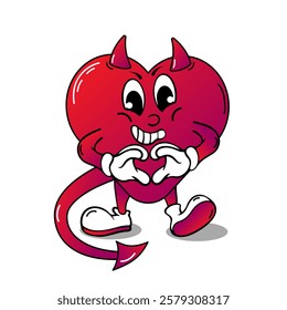 devil heart cartoon character collection