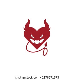 Devil heart icon logo design illustration template