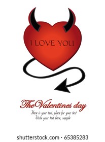 Devil Heart Valentine vector