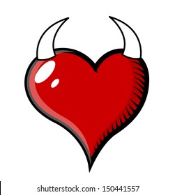 Devil Heart Vector Stock Vector (Royalty Free) 150441557 | Shutterstock