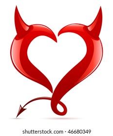 Devil heart. Vector Illustration