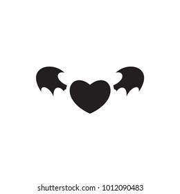 devil heart with wings icon illustration isolated vector sign symbol