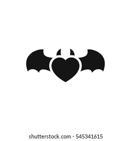 devil heart with wings icon illustration isolated vector sign symbol