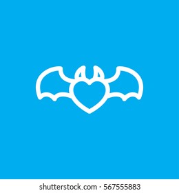 devil heart with wings icon illustration isolated vector sign symbol