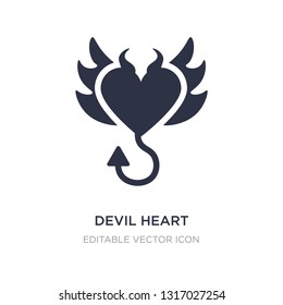 corazón del diablo con un icono de alas sobre fondo blanco. Ilustración de elemento simple del concepto Shapes. corazón del diablo con diseño de símbolo de icono de alas.