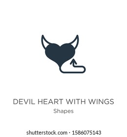 Devil heart with wings icon vector. Trendy flat devil heart with wings icon from shapes collection isolated on white background. Vector illustration can be used for web and mobile graphic design, 