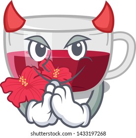 Devil hibiscus tea is served character glasses