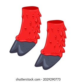 Devil hooves vector cartoon illustration isolated on a white background.