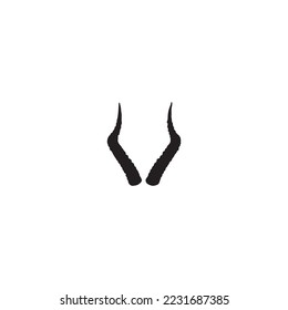 Devil horn icon. Simple style Merry Christmas poster background symbol. brand logo design element. Devil horn t-shirt printing. Vector for sticker.
