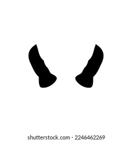 Devil horn icon. Simple style Merry Christmas poster background symbol. brand logo design element. Devil horn t-shirt printing. Vector for sticker.