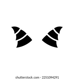 Devil horn icon. Simple style Merry Christmas poster background symbol. brand logo design element. Devil horn t-shirt printing. Vector for sticker.