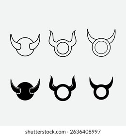Devil horn icon vector logo design illustration