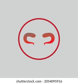 Devil horn logo Vector icon design illustration Template on gray background