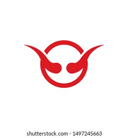 Devil horn logo vector illustration