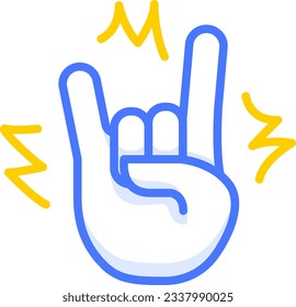 devil horn rock sign emoji sticker vector illustration