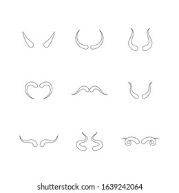 Devil horn set Vector icon design illustration Template