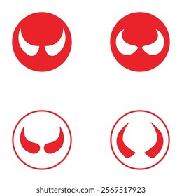 Devil horn set Vector icon design illustration Template