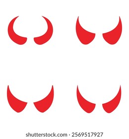 Devil horn set Vector icon design illustration Template