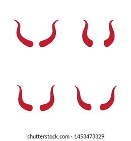 Devil horn Vector icon design illustration Template