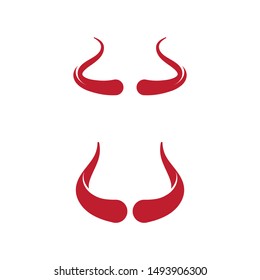 Devil horn Vector icon design illustration Template
