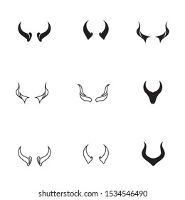 Devil horn Vector icon design illustration logo Template