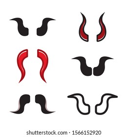Devil horn Vector icon design illustration Template
