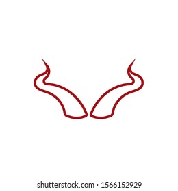 Devil horn Vector icon design illustration Template

