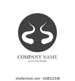 Devil horn Vector icon design illustration Template