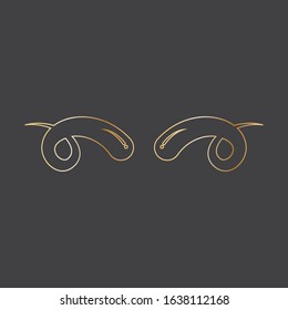 Devil horn Vector icon design illustration Template
