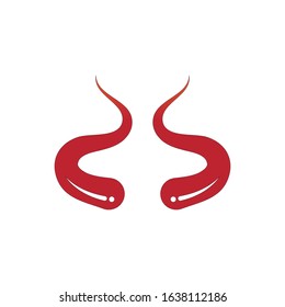 Devil horn Vector icon design illustration Template