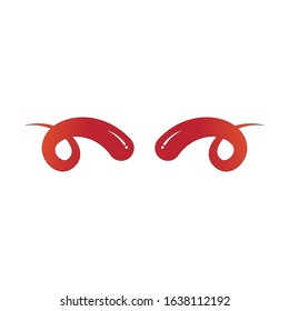 Devil horn Vector icon design illustration Template