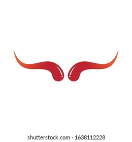 Devil horn Vector icon design illustration Template