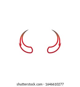 Devil horn Vector icon design illustration Template