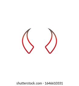 Devil horn Vector icon design illustration Template