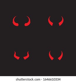 Devil horn Vector icon design illustration Template