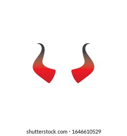 Devil horn Vector icon design illustration Template