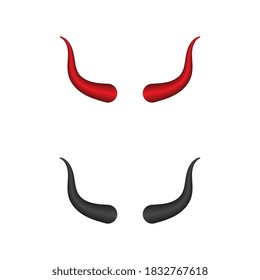 Devil horn Vector icon design illustration Template