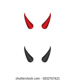 Devil horn Vector icon design illustration Template