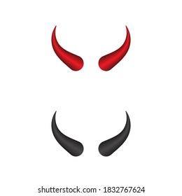 Devil horn Vector icon design illustration Template