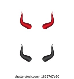 Devil horn Vector icon design illustration Template