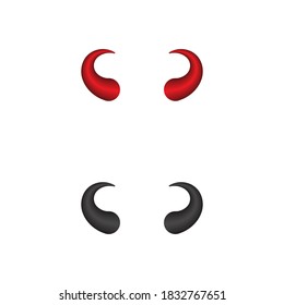 Devil horn Vector icon design illustration Template