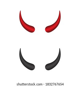 Devil horn Vector icon design illustration Template
