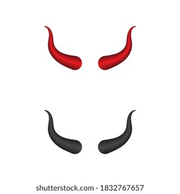 Devil horn Vector icon design illustration Template