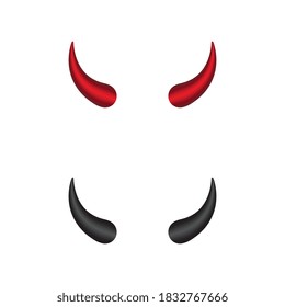 Devil horn Vector icon design illustration Template