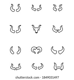 Devil horn Vector icon design illustration logo Template